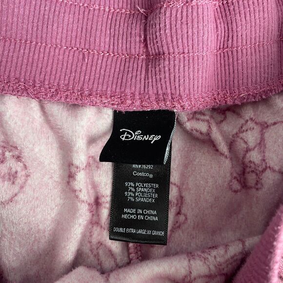 Disney Womens Pink Velour Active Pajama Sweatpants Pooh bear prints,Size XXLarge - Picture 7 of 8